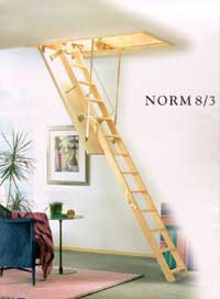 roto чердачные лестницы Norm 8 / 3-x сегментная (дерево)