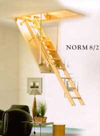 roto чердачные лестницы Norm 8 / 2-x сегментная сдвижная (дерево)